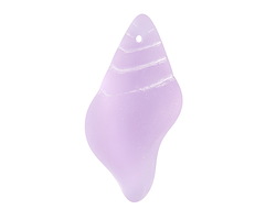Periwinkle Beach-Style Glass Conch Shell Pendant 20x39mm