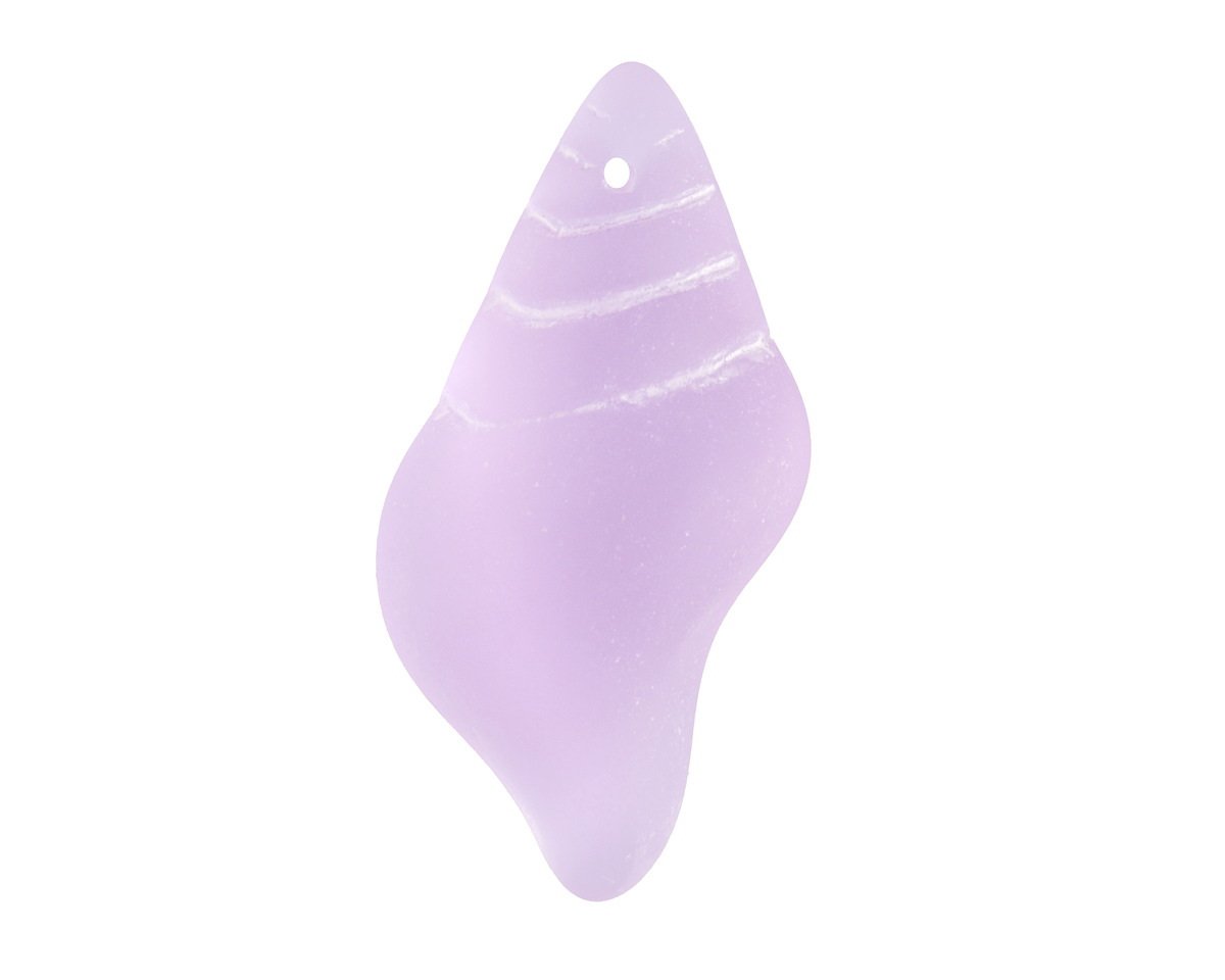 Periwinkle Beach-Style Glass Conch Shell Pendant 20x39mm