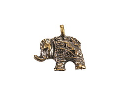 Mykonos Antique Brass (plated) Decorative Elephant Focal 19x17mm