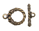 Mykonos Antique Brass (plated) Ornate Roped Toggle Clasp 28x21mm, 25mm Bar