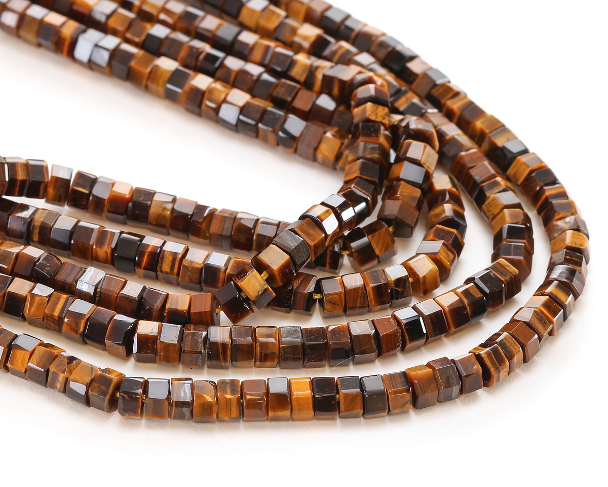 Tiger Eye Microfaceted Heishi 3x6mm