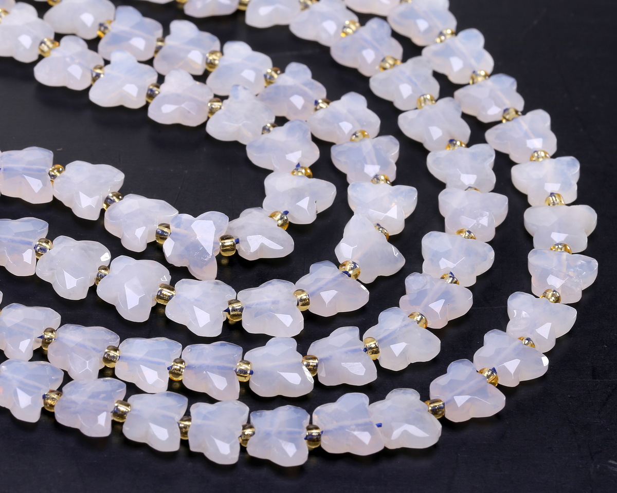 Blue Rose Quartz Microfaceted Butterfly 8x10mm