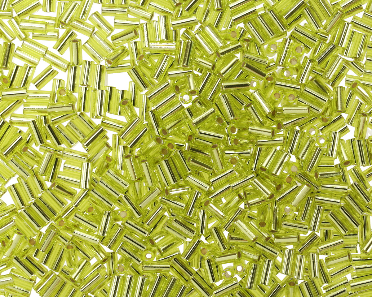 Miyuki Silver Lined Chartreuse Bugle Bead 3mm