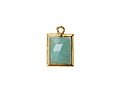 Brazil Amazonite w/ Gold Finish Faceted Rectangle Focal 10x15mm