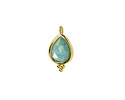 Brazil Amazonite w/ Gold Finish Faceted Teardrop Focal 10x12mm