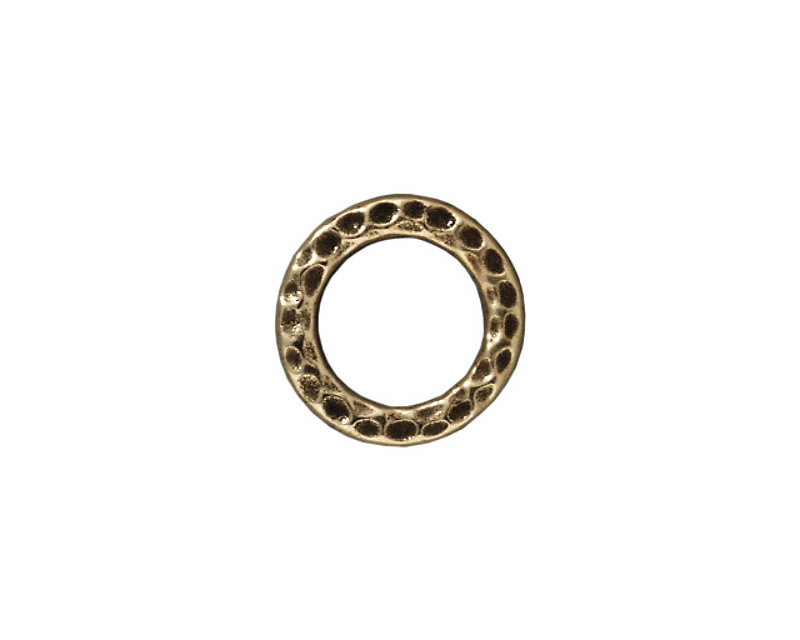TierraCast Antique Brass (plated) Medium Hammertone Ring 13mm