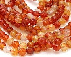 Carnelian (natural) Faceted Round 8mm