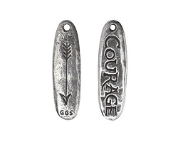 Green Girl Pewter Courage Pendant 9x34mm