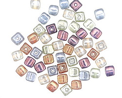 Czech Glass Luster Mix Cube 4mm