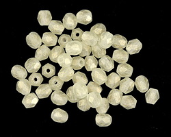 Czech Glass Sueded Gold Jonquil Fire Polished Round 4mm