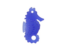 Royal Blue Beach-Style Glass Sea Horse Pendant 17x29mm