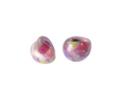 Unicorne Beads Glass Marbled Lavender Teardrop 9-10mm
