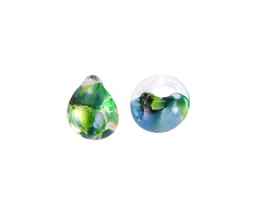 Unicorne Beads Glass Shamrock Teardrop 9-10mm