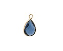 Midnight Blue Crystal Teardrop in Gold Finish Bezel 10.5x18mm
