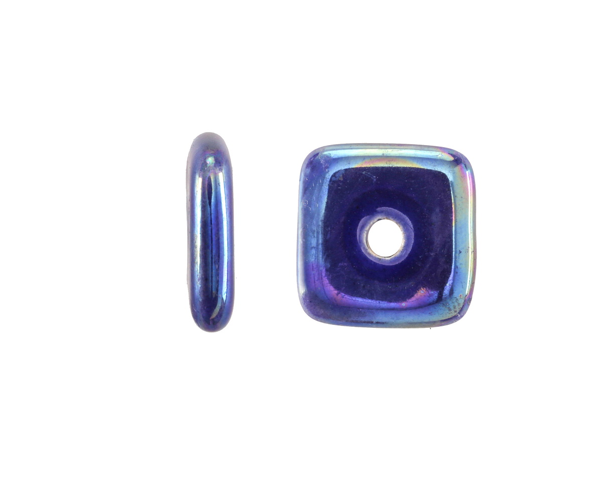 Mykonos Ceramic Iridescent Cobalt Organic Washer 3-4x13-15mm
