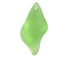 Peridot Beach-Style Glass Conch Shell Pendant 20x39mm