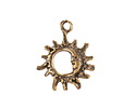 Mykonos Antique Brass (plated) Openwork Sun & Crescent Moon Focal 20x25mm