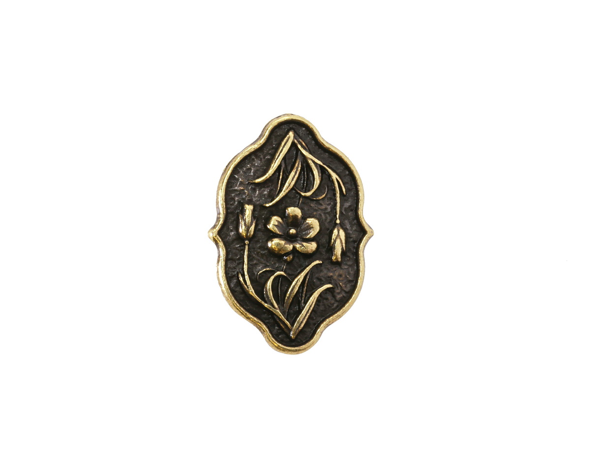 TierraCast Antique Brass (plated) Flower Button 13x18mm