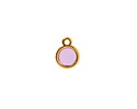 24K Gold (Plated) Transparent Lilac Resin Round Focal 8x11mm