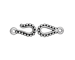 TierraCast Antique Silver (plated) Beaded Hook & Eye Clasp 14x7mm