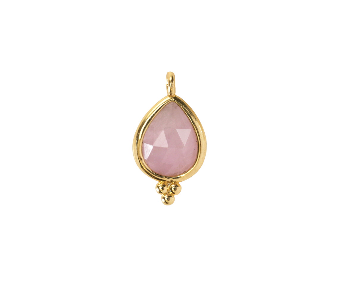 Kunzite w/ Gold Finish Faceted Teardrop Focal 10x12mm