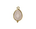 Blue Rose Quartz w/ Gold Finish Faceted Teardrop Focal 12x21mm