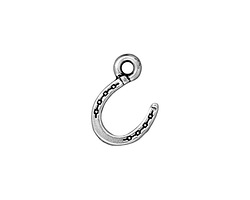 TierraCast Antique Silver (plated) Horseshoe Charm 10x15mm
