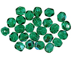 Czech Glass Emerald AB Fire Polished Round 6mm