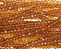 Dark Topaz Crystal Faceted Rondelle 3mm