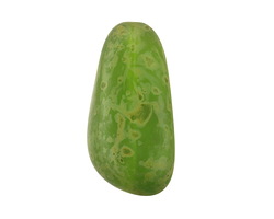 Czech Glass Matte Green Opal Picasso Nugget 33x19mm