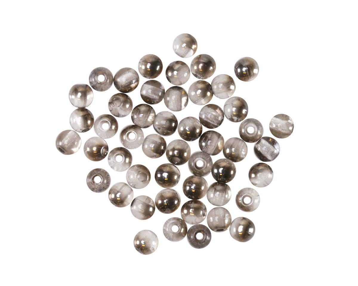 Czech Glass Crystal w/ Antique Silver Round Druk 3mm