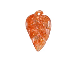 Sunstone Carved Leaf Side Drilled Focal 11-16x20-25mm
