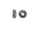 Unicorne Beads Glass Deep Lagoon Donut 4-6x9-11mm