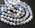 Devil Blue Aquamarine (w/ Black Tourmaline Inclusions) Faceted Round 7mm