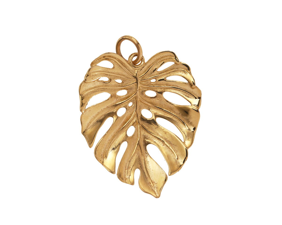 Nina Designs Bronze Dimensional Monstera Leaf Focal 20x28mm