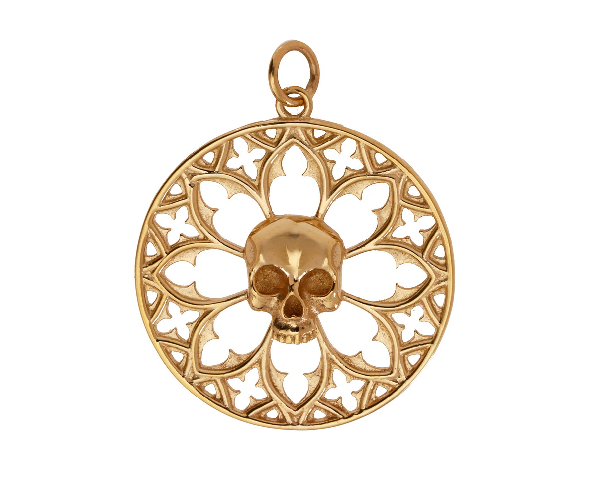 Nina Designs Bronze Gothic Window w/ Skull Focal 25x31mm