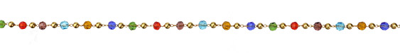 Zola Elements Jewel Tone Crystal & Brass Rounds Brass Bead Chain