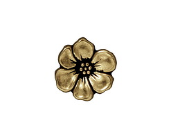 TierraCast Antique Brass (plated) Apple Blossom Button 14mm