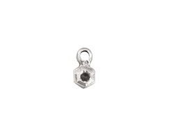 Mykonos Antique Silver (plated) Hexagon Drop 6x11mm