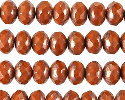 Czech Glass Cinnamon w/ Matte Copper Fire Polished Rondelle 6x9mm