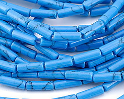 Howlite Turquoise Tube 13x4mm