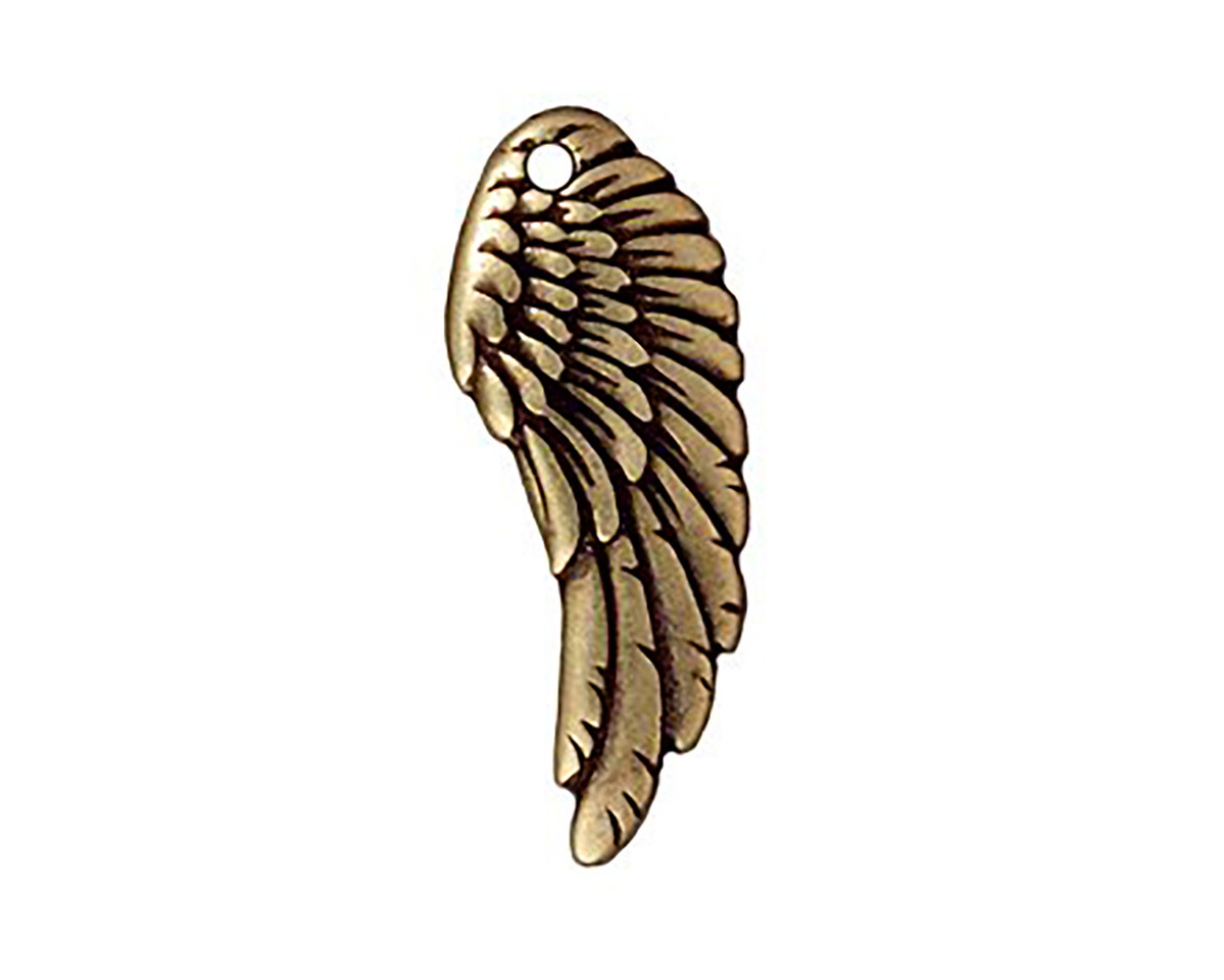 TierraCast Antique Brass (plated) Wing Pendant 10x27mm