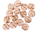 Czech Glass Rosaline w/ Gold Melon Round 8mm