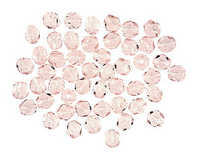 Czech Glass Rosaline Fire Polished Round 4mm