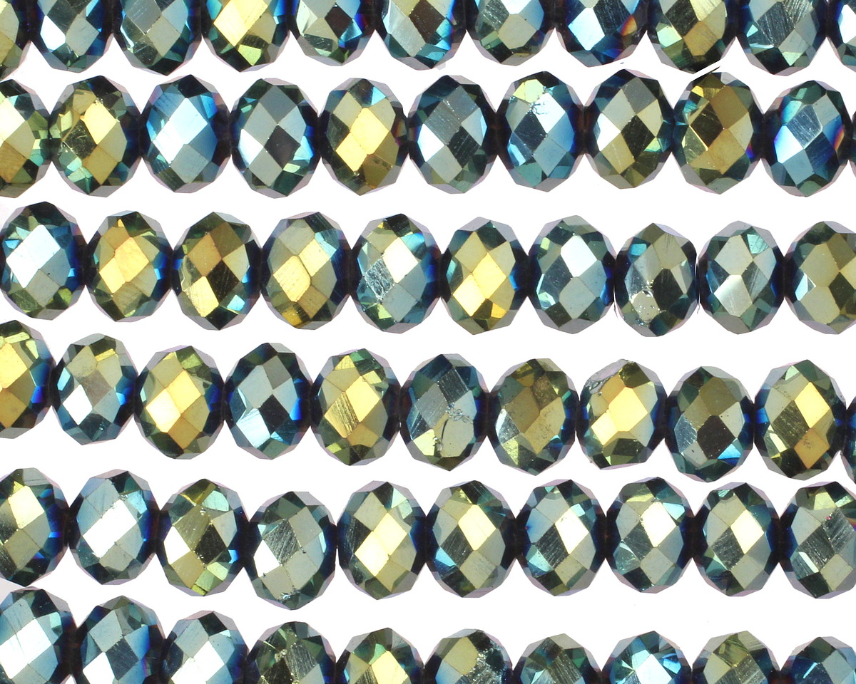 Metallic Calypso Crystal Faceted Rondelle 6mm