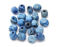 Larimar Blue Crazy Lace Agate (Matte) Nugget (Large Hole) 10x8mm