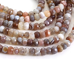 Botswana Agate Faceted Rondelle 4x5mm