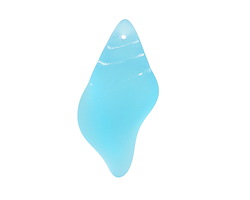 Turquoise Bay Beach-Style Glass Conch Shell Pendant 20x39mm