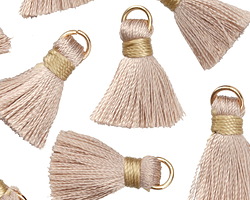 Wheat w/ Harvest Gold Binding & Jump Ring Thread Tassel 17mm