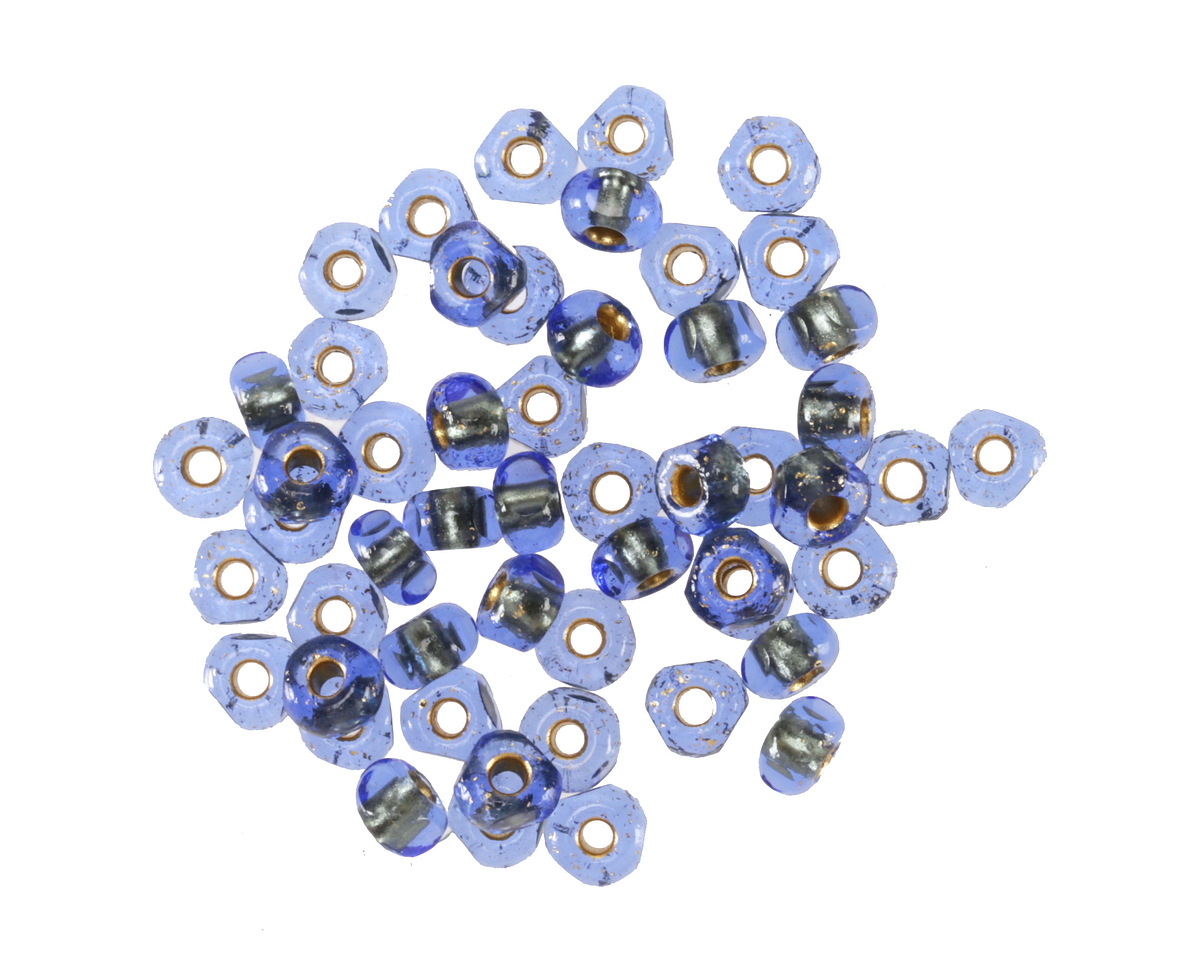 Czech Glass Textured Sapphire w/ Gold Lining Trica Beads 3x4mm